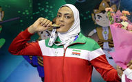حضور ورزشکار مشهور زن در آبادان با لباس آتش نشانی + عکس
