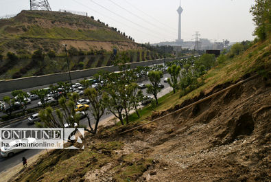 رانش زمین در اتوبان همت  تهران