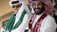 سنگ تمام امیر قطر و همسرش برای برد تاریخی عربستان + عکس