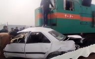 فیلمی وحشتناک از برخورد لوکوموتیو راه آهن زاهدان با یک خودرو