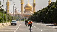 عکس| مسابقه دوچرخه‌سواری بانوان در حرم امام خمینی