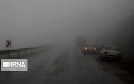جاده چالوس در هوای مه آلود و بارانی! +فیلم
