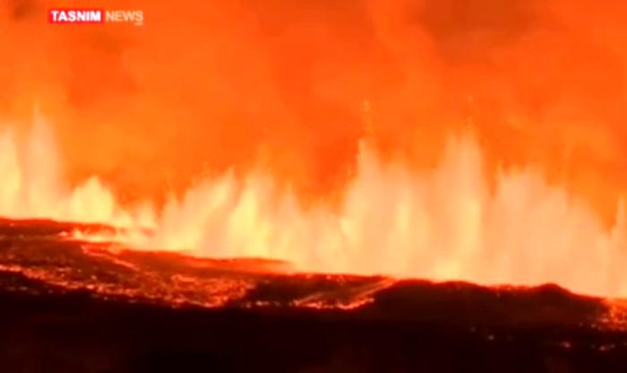 تصاویر آخرالزمانی از فوران آتشفشانی در ایسلند+فیلم