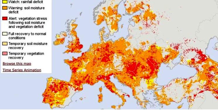 وضعیت وخیم خشکسالی در اروپا | ۶۴ درصد قاره سبز در خطر