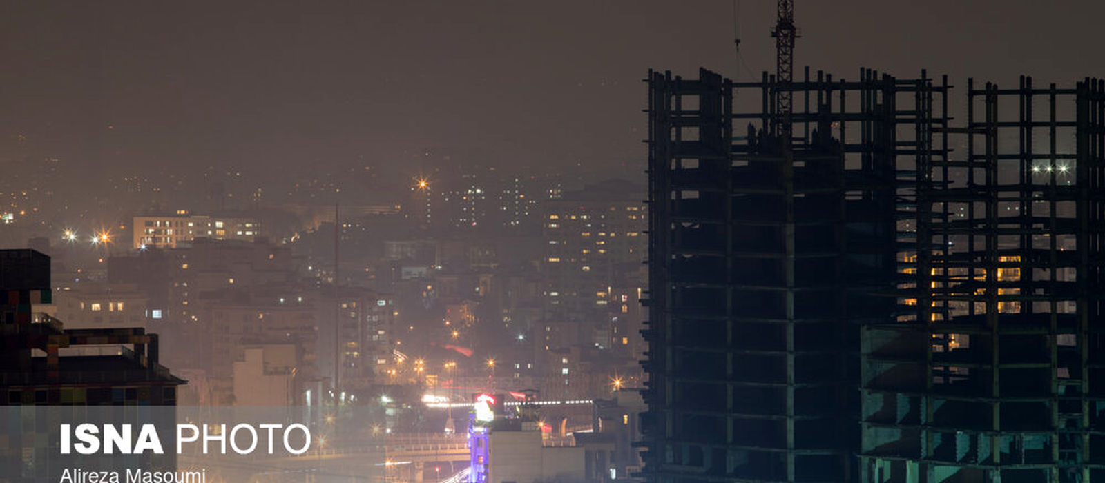 آلودگی شب‌های تهران