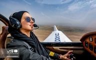پرواز دختر ایرانی بر فراز تهران | تصویر