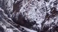 ترافیک آخرالزمانی جاده چالوس در سوز زمستان
