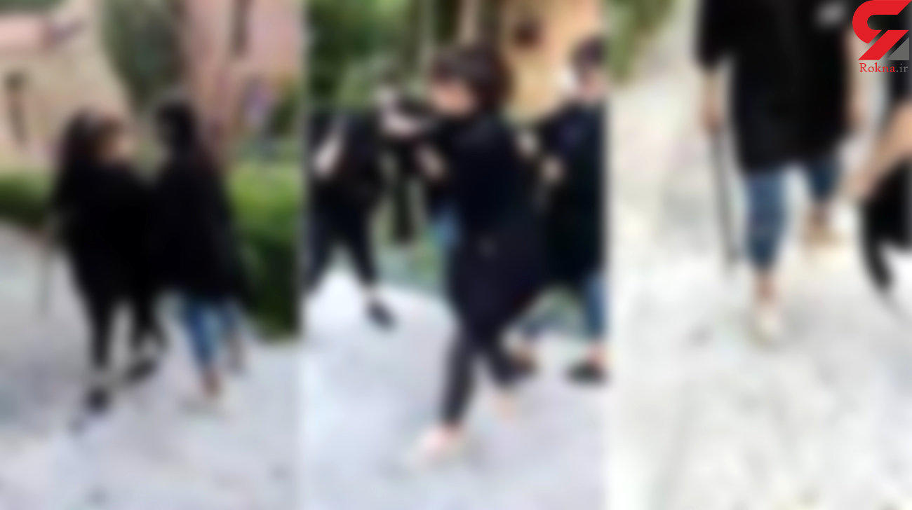 قمه کشی جنجالی یک دسته از  دختران نوجوان مشهدی /فیلم