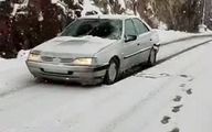 ویدئویی از بارش سنگین برف در جاده چالوس

