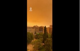 آسمان این شهر نارنجی شد! +فیلم