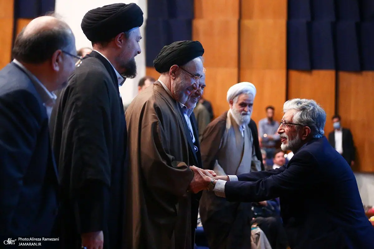 خوش و بش  سید محمد خاتمی و غلامعلی حدادعادل