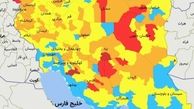 نقشه جدید رنگ‌بندی کرونا در ایران؛ شهرهای قرمز کاهش یافت