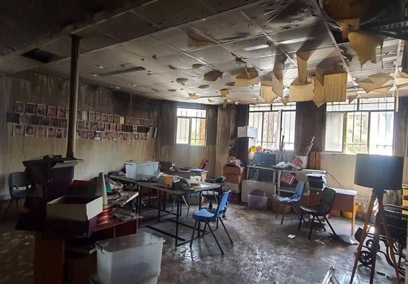 آتش سوزی بزرگ در مدرسه تلویزیونی ایران  + عکس