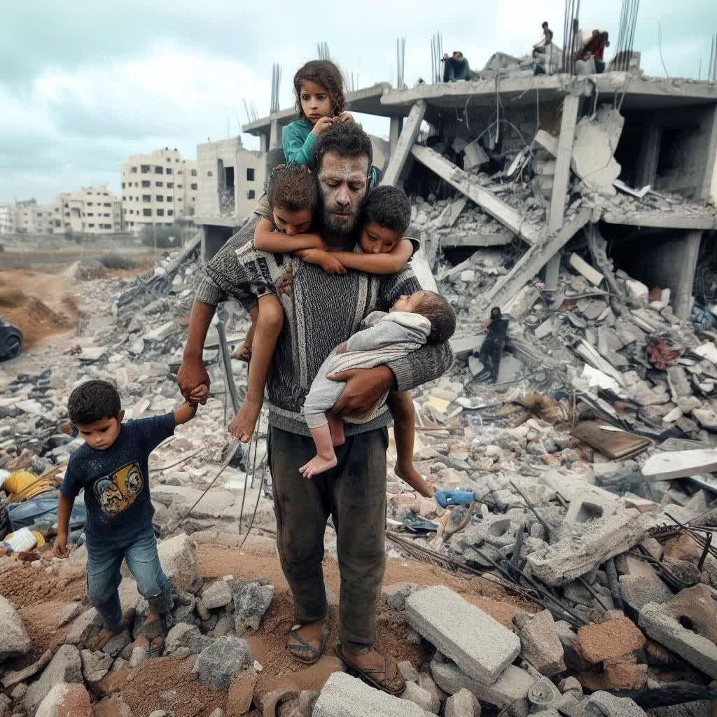 تصویری جانسوز از نوار غزه