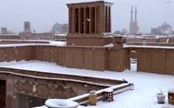 خانه هنر یزد زیر بارش برف+فیلم
