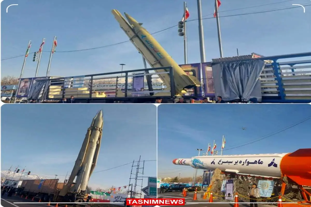 نمایش سه موشک جدید در مسیر راهپیمایی تهران