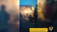 آتش سوزی وسیع انبار کاه و  پلاستیک در قنوات قم | یک جوان و دو کودک جانباختند